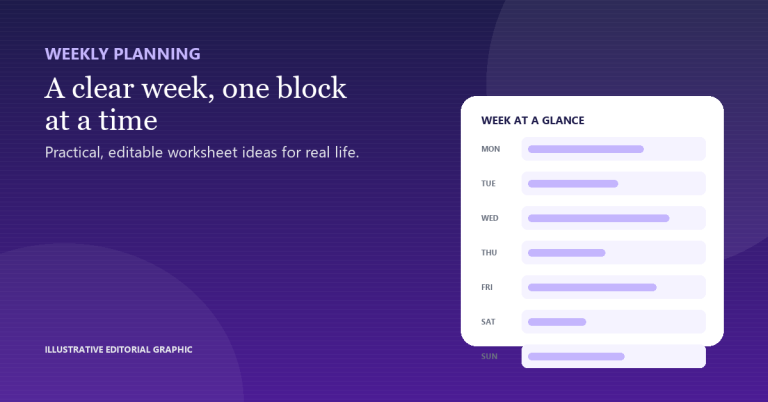 Illustrative editorial graphic for Weekly Planning Templates